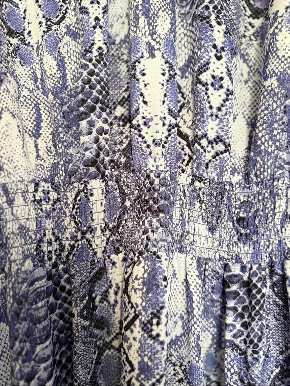 Nanette Lepore Blue Snake-Print‎ Sleeveless Midi Dress. Sz 12 - Picture 3 of 10